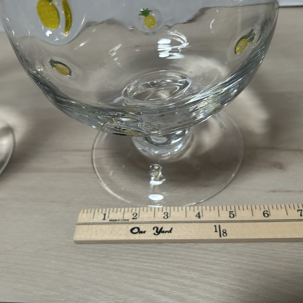 Anthropologie Penelope Hand Blown Glass Pineapple Icon Vase Hurricane Set Of 2 - Picture 4 of 7